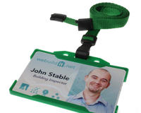 Recycled Plain Light Green Lanyards with Plastic J Clip (Pack of 100)