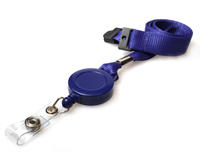 Navy Blue Lanyards with Card Reel (Pack of 50)