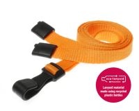 Recycled Plain Orange Lanyards with Plastic J Clip (Pack of 100)