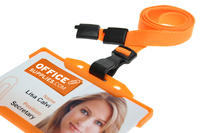 Recycled Plain Orange Lanyards with Plastic J Clip (Pack of 100)