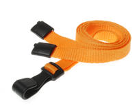 Orange Lanyards with Plastic J Clip (Pack of 100)