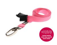 Recycled Plain Pink Lanyards with Metal Lobster Clip (Pack of 100)