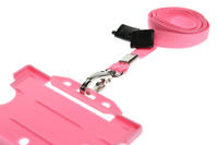 Recycled Plain Pink Lanyards with Metal Lobster Clip (Pack of 100)