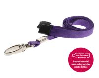 Recycled Plain Purple Lanyards with Metal Lobster Clip (Pack of 100)