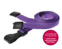 Recycled Plain Purple Lanyards with Plastic J Clip (Pack of 100)