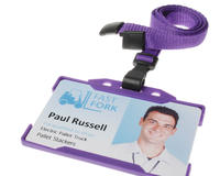 Recycled Plain Purple Lanyards with Plastic J Clip (Pack of 100)