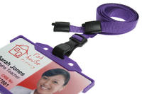 Recycled Plain Purple Lanyards with Plastic J Clip (Pack of 100)