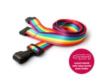 Recycled Rainbow lanyards with Plastic J-Clip (Pack of 100)