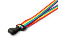 Recycled Rainbow lanyards with Plastic J-Clip (Pack of 100)