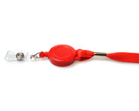 Recycled Plain Red Lanyards with Card Reel (Pack of 50)