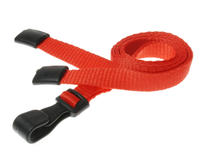 Red Lanyards with Plastic J Clip (Pack of 100)