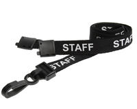 Black Staff Lanyards with Plastic J Clip (Pack of 100)