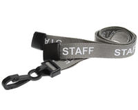 Grey Staff Lanyards with Plastic J Clip (Pack of 100)