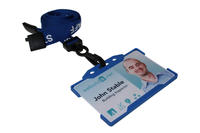 Recycled Blue Staff Lanyards with Plastic J Clip (Pack of 100)