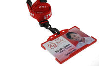 Recycled Red Staff Lanyards with Plastic J Clip (Pack of 100)