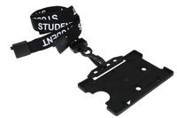 Recycled Black Student Lanyards with Plastic J Clip (Pack of 100)