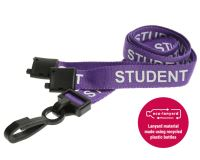 Recycled Purple Student Lanyards with Plastic J Clip (Pack of 100)