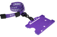 Recycled Purple Student Lanyards with Plastic J Clip (Pack of 100)