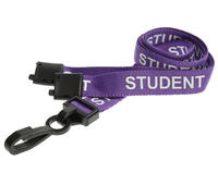 Purple Student Lanyards with Plastic J Clip (Pack of 100)