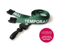 Recycled Green Temporary Lanyards with Plastic J Clip (Pack of 100)