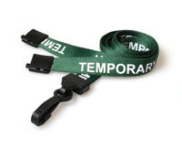 Green Temporary Lanyards with Plastic J Clip (Pack of 100)