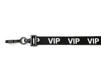 Recycled Black VIP Lanyards with Plastic J Clip (Pack of 100)