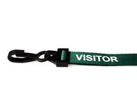 Recycled Green Visitor Lanyards with Plastic J Clip (Pack of 100)