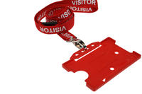 Recycled Red Visitor Lanyards with Metal Lobster Clip (Pack of 100)