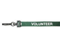 Recycled Green Volunteer Lanyards with Plastic J Clip (Pack of 100)