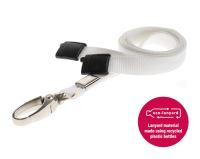 Recycled Plain White Lanyards with Metal Lobster Clip (Pack of 100)