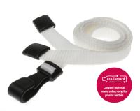 Recycled Plain White Lanyards with Plastic J Clip (Pack of 100)