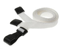 White Lanyards with Plastic J Clip (Pack of 100)