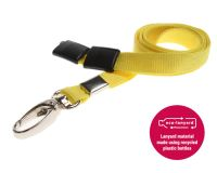 Recycled Plain Yellow Lanyards with Metal Lobster Clip (Pack of 100)