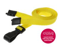 Recycled Plain Yellow Lanyards with Plastic J Clip (Pack of 100)