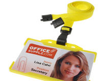 Recycled Plain Yellow Lanyards with Plastic J Clip (Pack of 100)