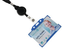 Recycled 15mm Plain Black Lanyards with Card Reels (Pack of 50) 