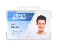 Clear Single-Sided Open Faced ID Card Holders - Landscape (Pack of 100)