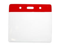 Red Top Vinyl Visitor Pass Holders 91x65mm - Landscape (Pack of 100)