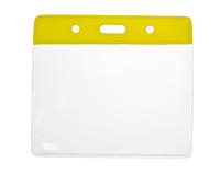 Yellow Top Vinyl Visitor Pass Holders - Landscape (Pack of 100)