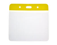 Yellow Top Vinyl Visitor Pass Holders 102x83mm - Landscape (Pack of 100)