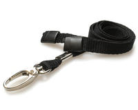 Plain Black Lanyards with Metal Lobster Clip (Pack of 100)