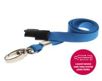 Recycled Plain Light Blue Lanyards with Metal Lobster Clip (Pack of 100)