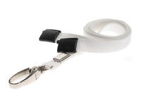 White Lanyards with Metal Lobster Clip (Pack of 100)