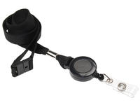 15mm Black Lanyards with Card Reels (Pack of 50) 