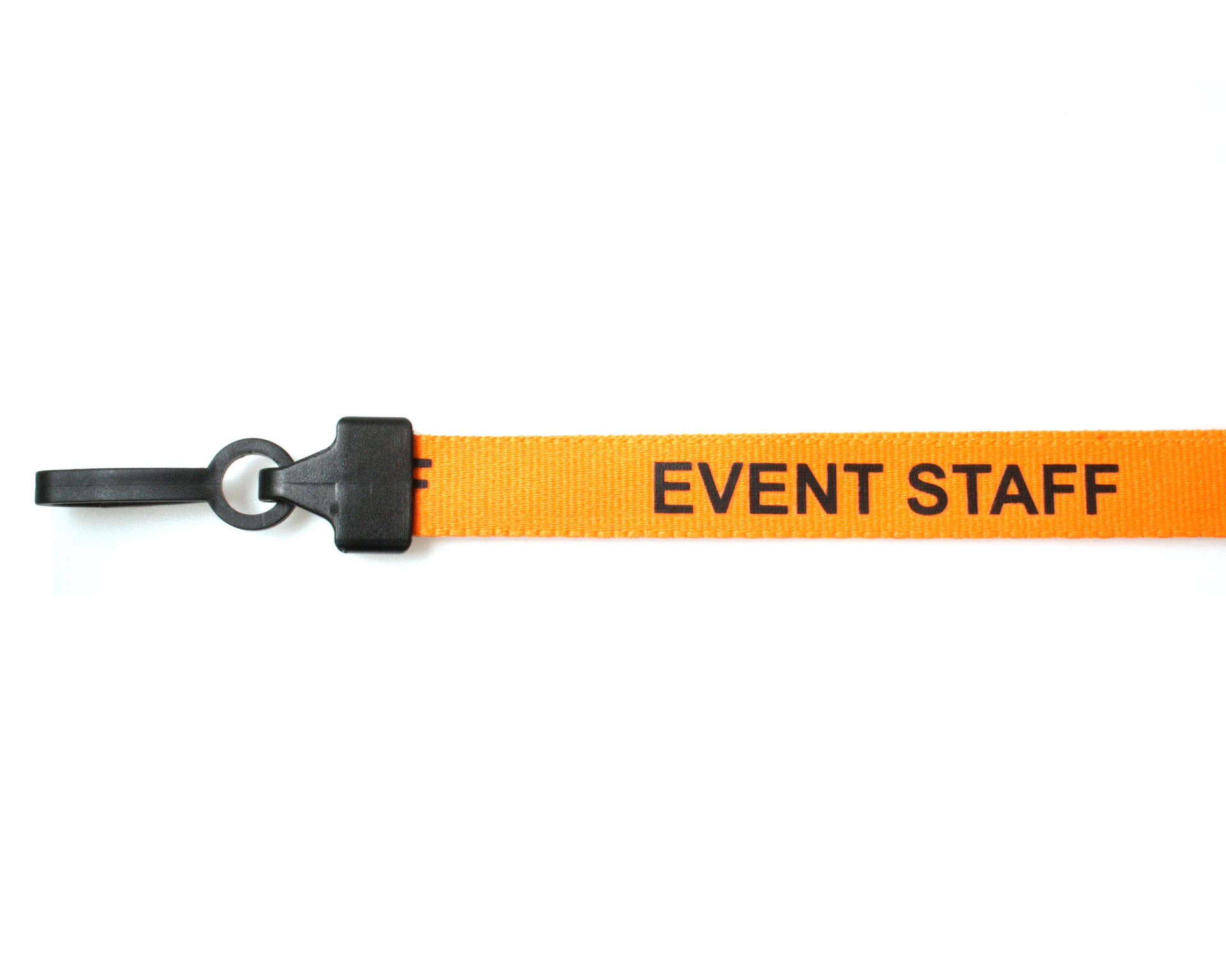 Event Staff Orange Lanyards with Plastic J-Clip - Pack of 100