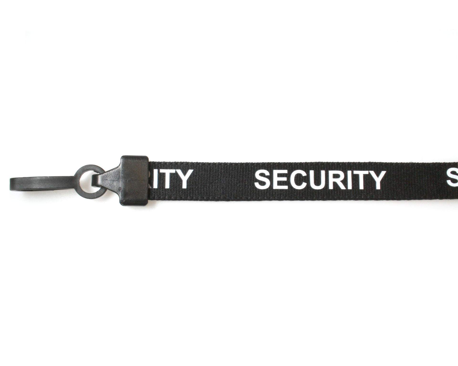 Security Black Lanyards with Plastic J-Clip - Pack of 100